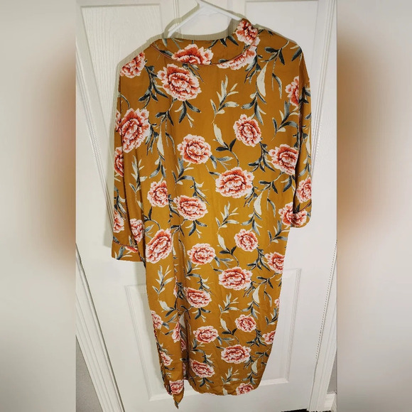 Bleuh Ciel Yellow Floral Vintage Style Kimono Large - Picture 2 of 11